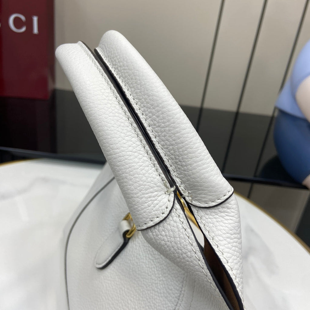 Gucci Softbit medium top handle bag, 837467 in white leather