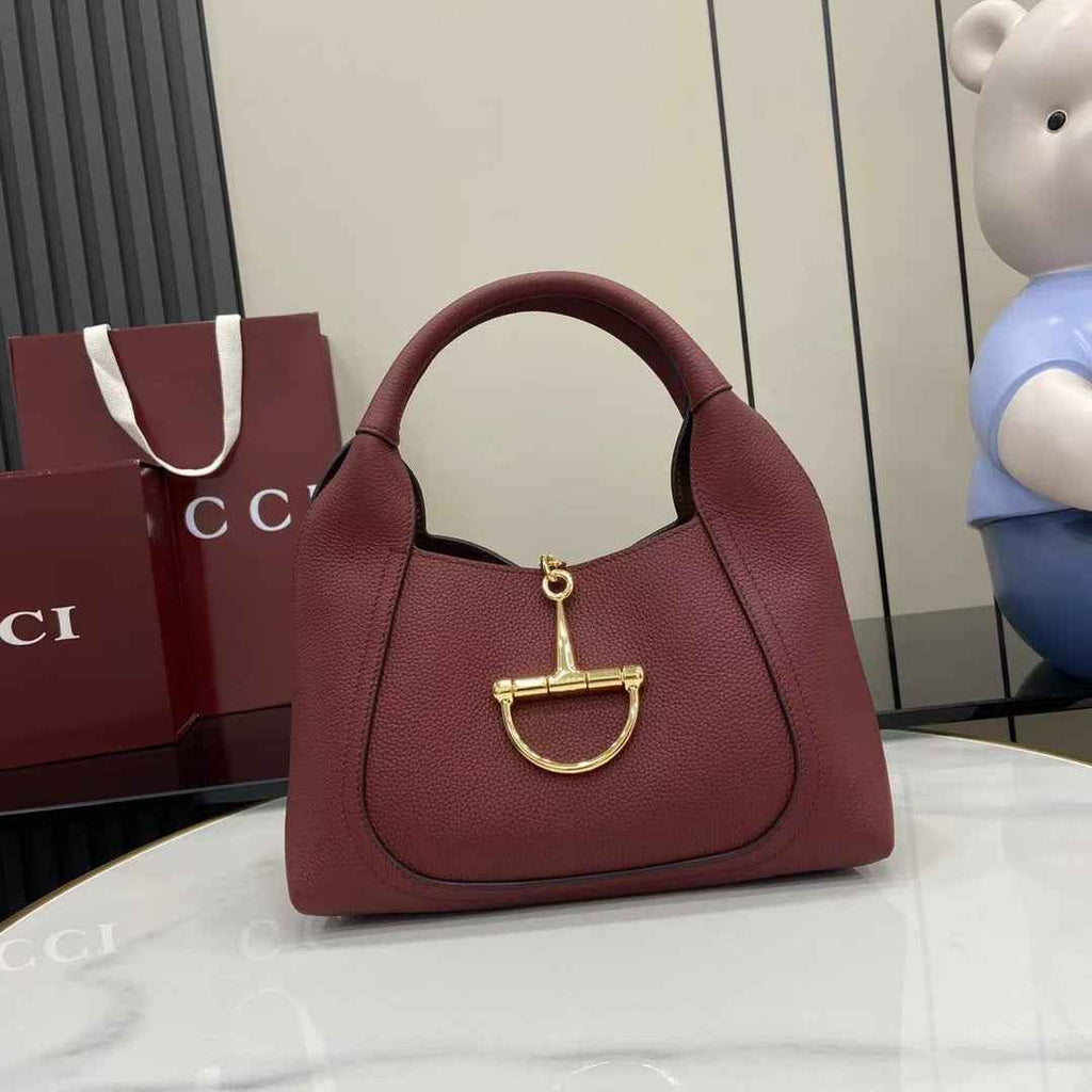 Gucci Softbit medium top handle bag, 837467 in wine red leather