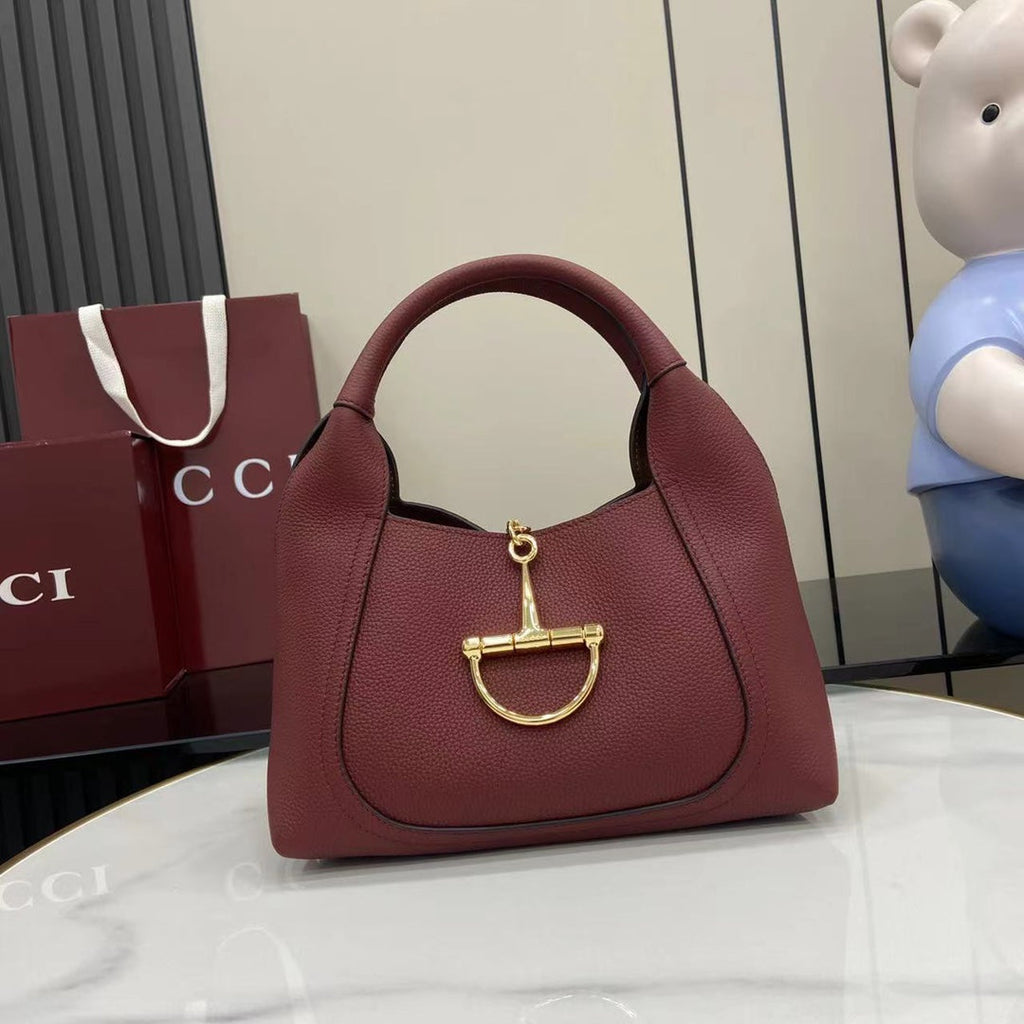 Gucci Softbit medium top handle bag, 837467 in wine red leather