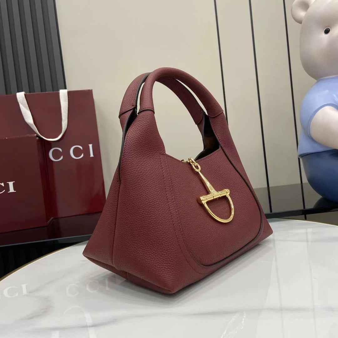 Gucci Softbit medium top handle bag, 837467 in wine red leather