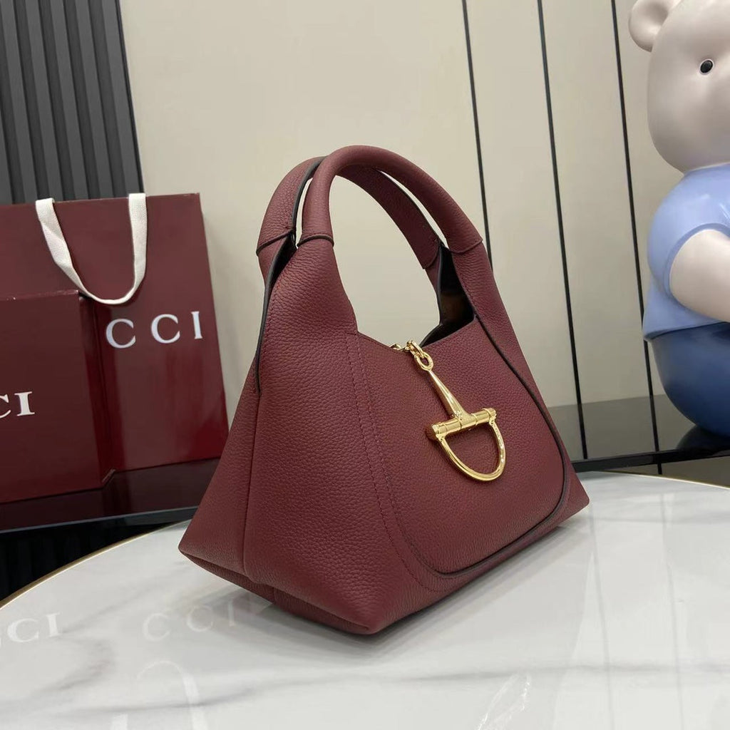Gucci Softbit medium top handle bag, 837467 in wine red leather