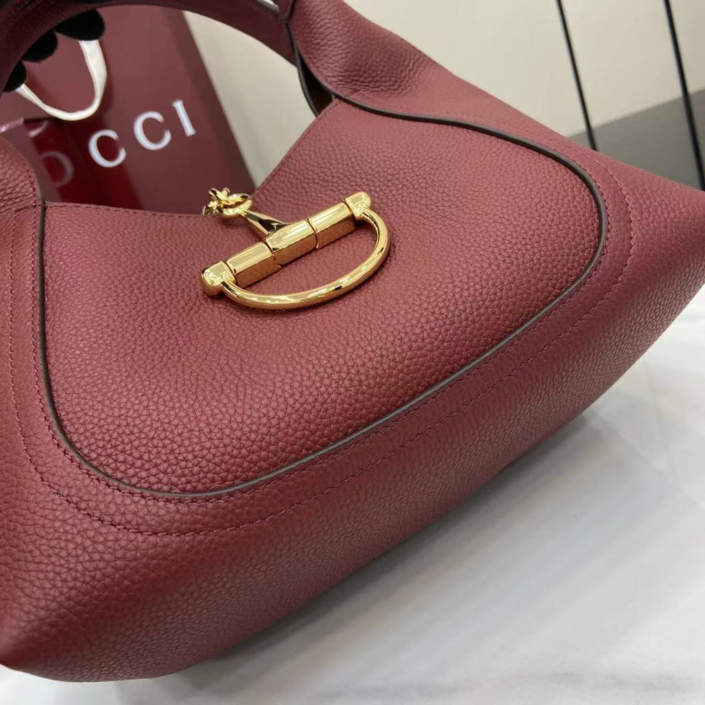 Gucci Softbit medium top handle bag, 837467 in wine red leather