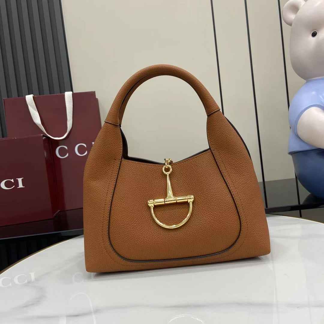 Gucci Softbit medium top handle bag, 837467 in brown leather