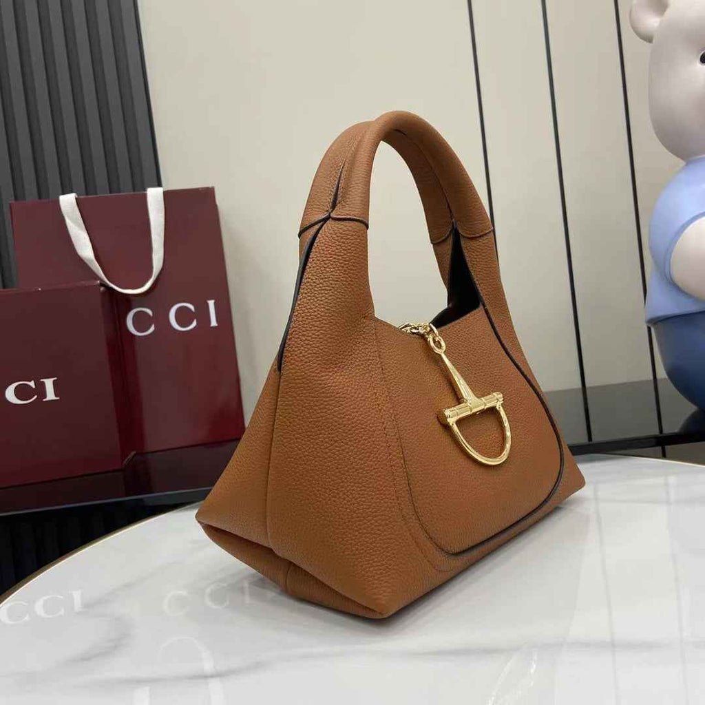 Gucci Softbit medium top handle bag, 837467 in brown leather