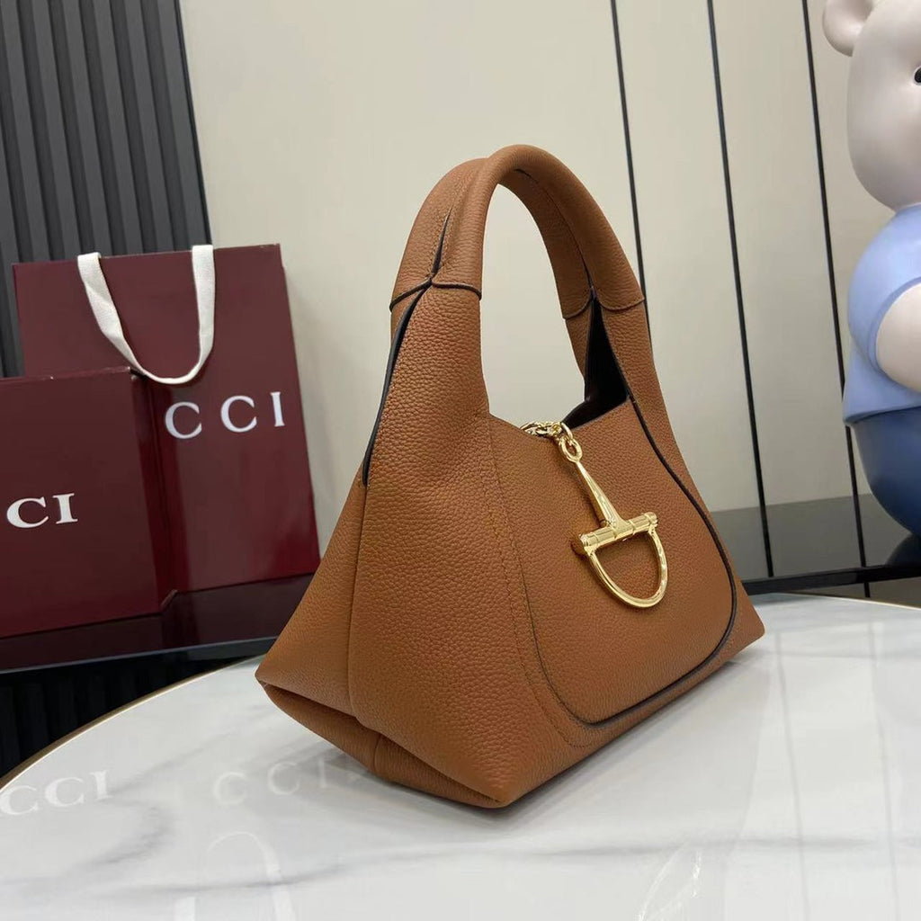 Gucci Softbit medium top handle bag, 837467 in brown leather