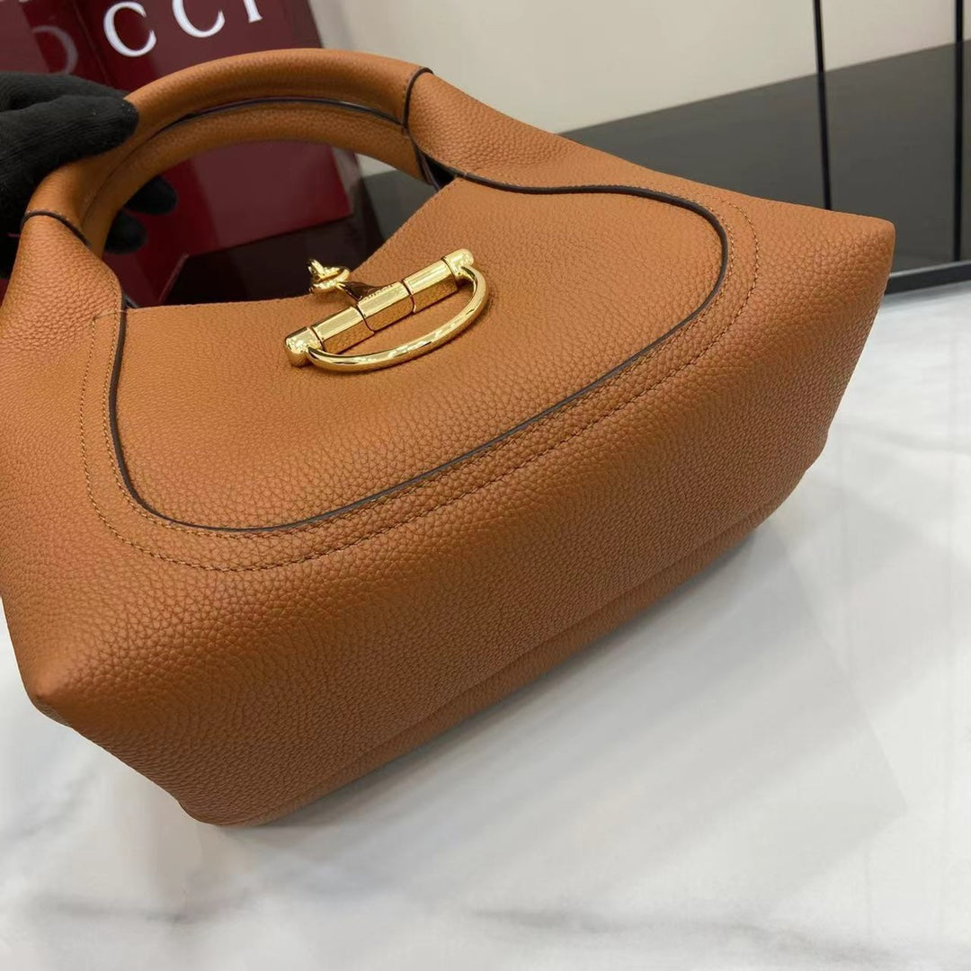 Gucci Softbit medium top handle bag, 837467 in brown leather