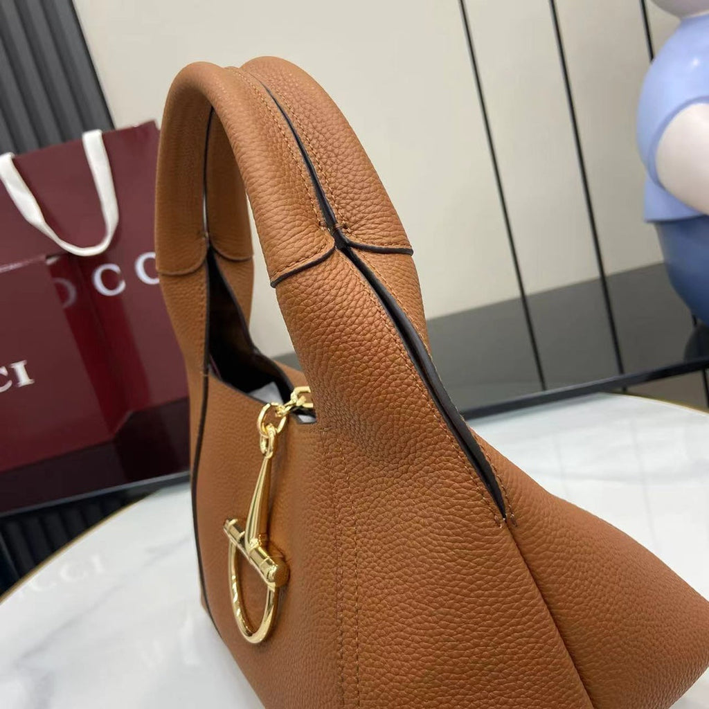 Gucci Softbit medium top handle bag, 837467 in brown leather
