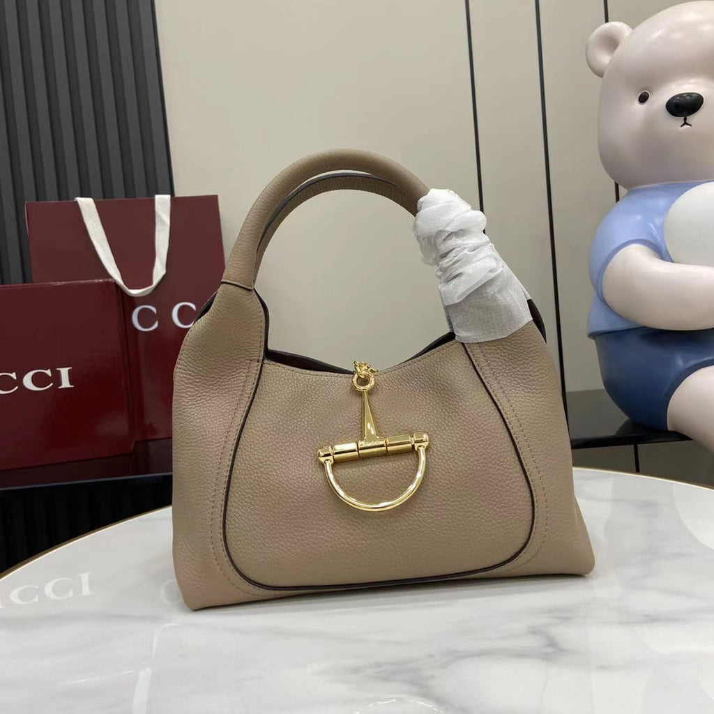 Gucci Softbit medium top handle bag, 837467 in taupe leather
