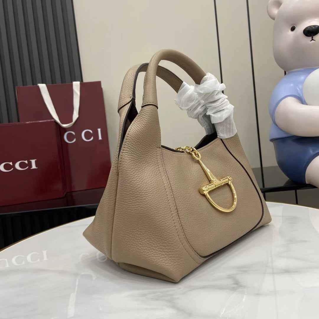 Gucci Softbit medium top handle bag, 837467 in taupe leather
