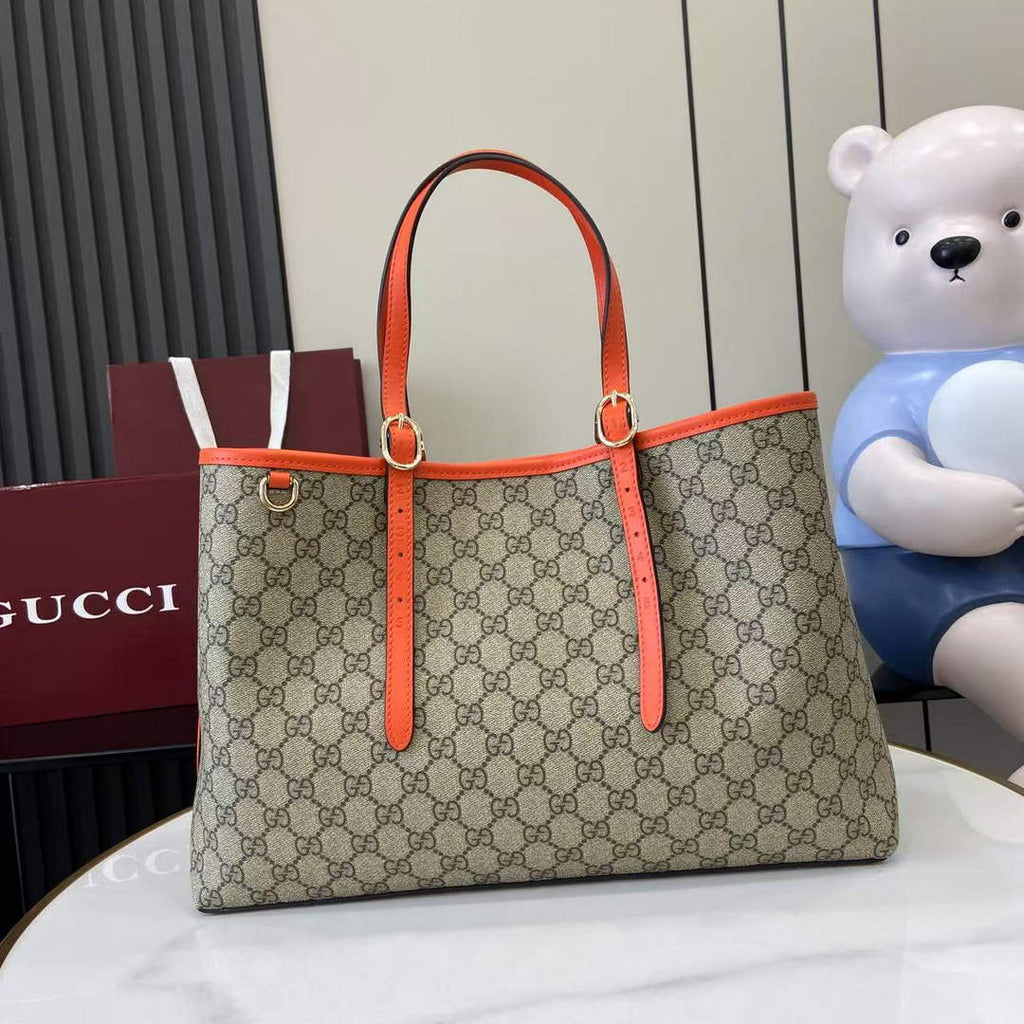 Gucci GG Emblem large tote bag 815213 in orange fabric