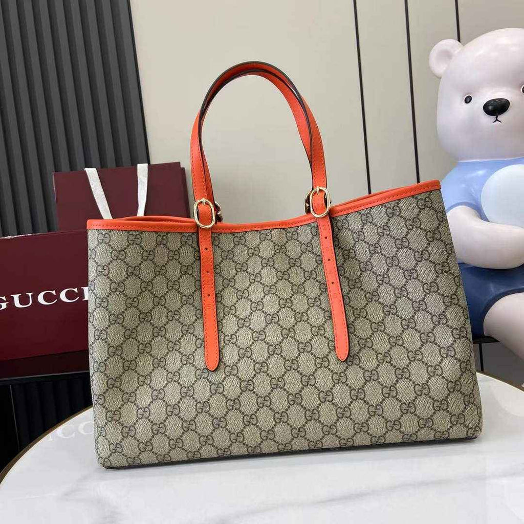 Gucci GG Emblem large tote bag 815213 in orange fabric