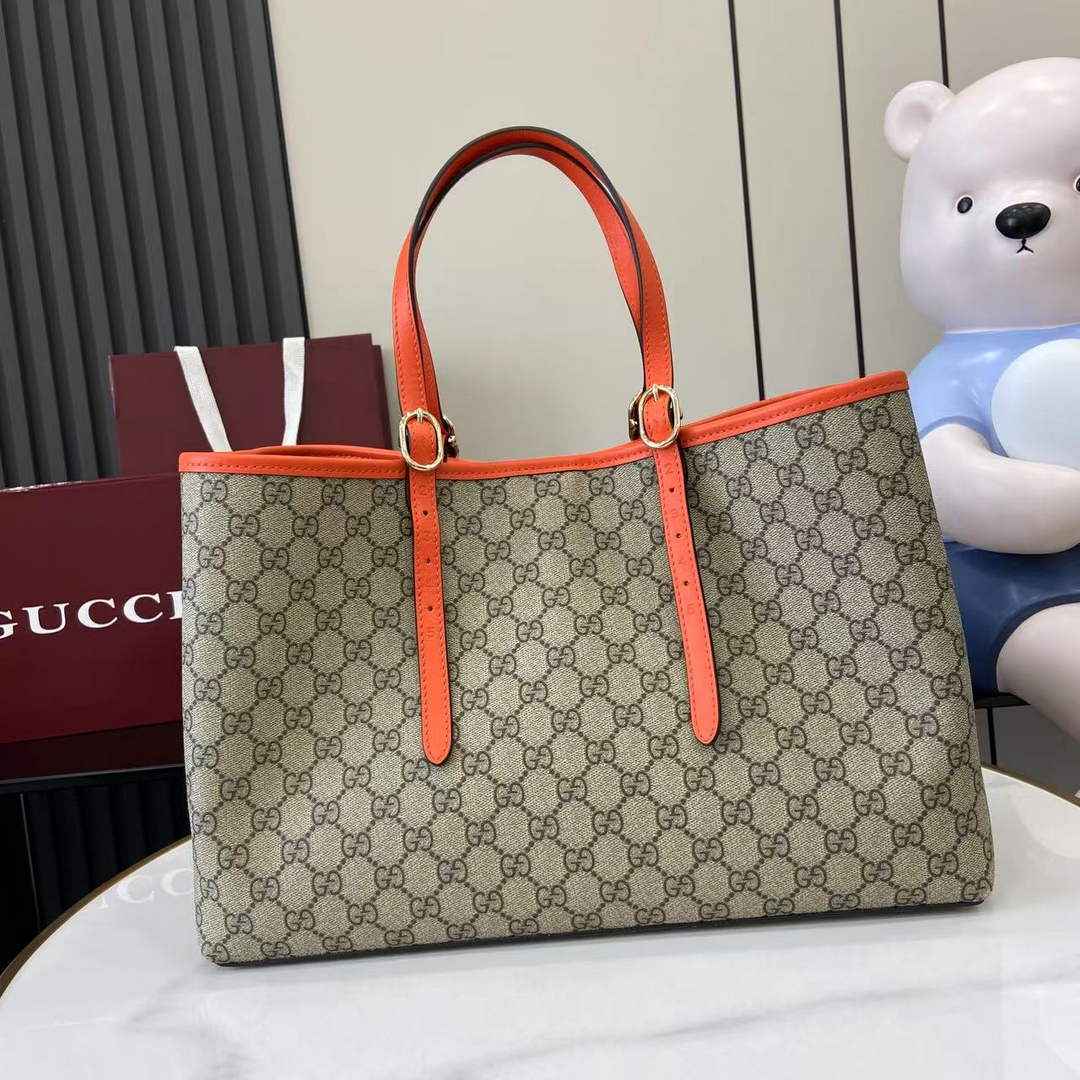 Gucci GG Emblem large tote bag 815213 in orange fabric