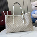 Gucci GG Emblem large tote bag 815213 in white fabric