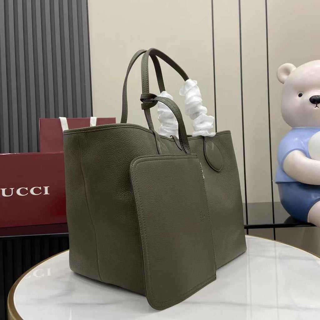 Gucci Totissima large reversible tote bag ‎839112 Green leather
