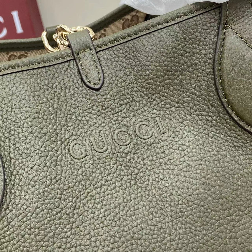 Gucci Totissima large reversible tote bag ‎839112 Green leather