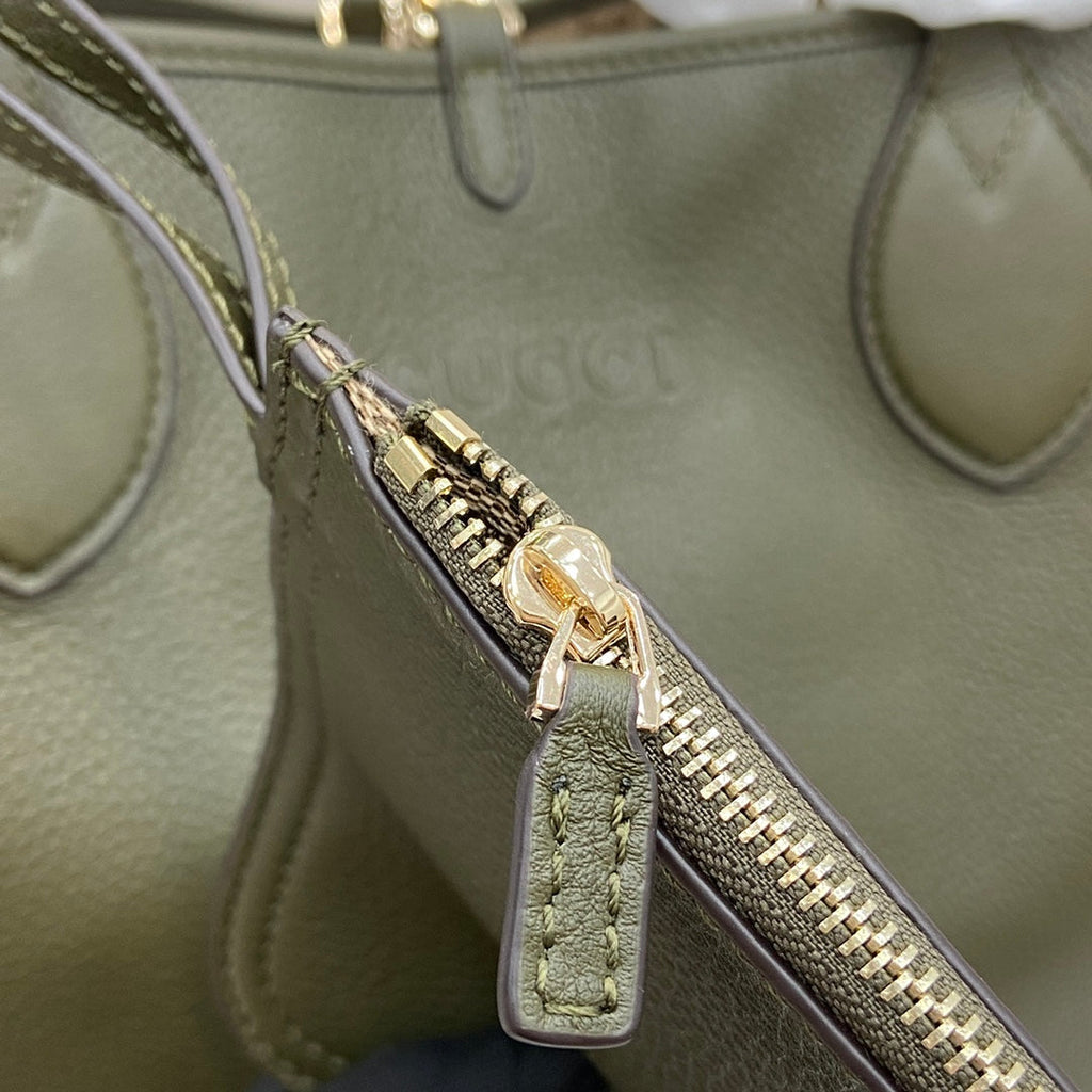 Gucci Totissima large reversible tote bag ‎839112 Green leather