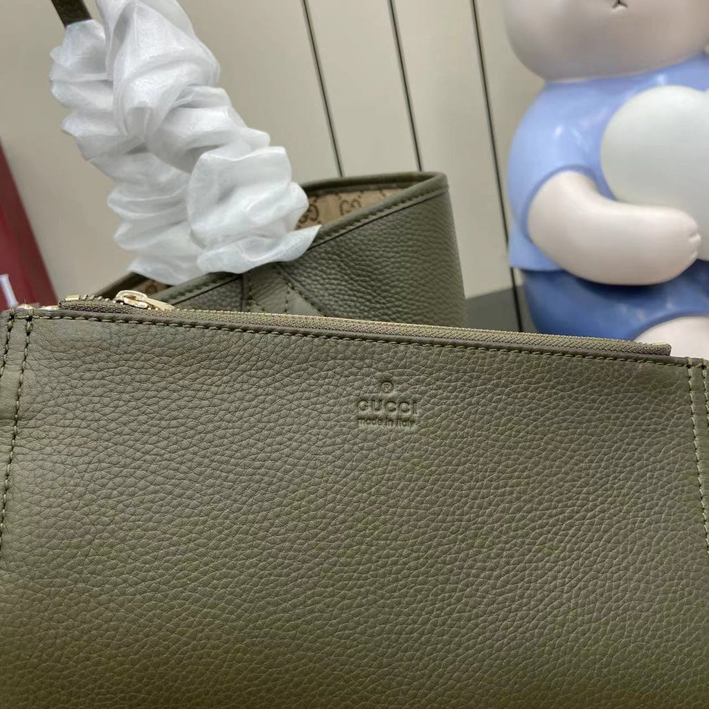 Gucci Totissima large reversible tote bag ‎839112 Green leather