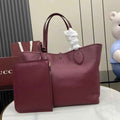 Gucci Totissima large reversible tote bag ‎839112 Rosso Ancora red leather