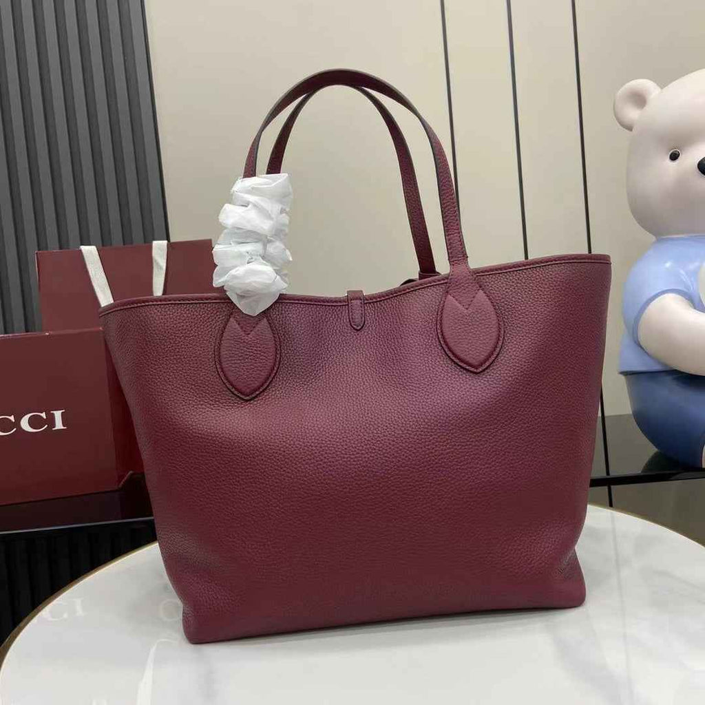 Gucci Totissima large reversible tote bag ‎839112 Rosso Ancora red leather