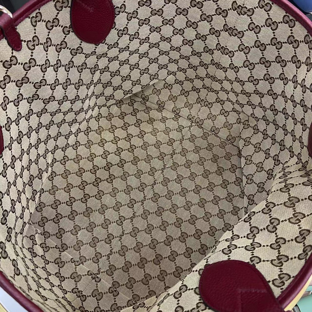 Gucci Totissima large reversible tote bag ‎839112 Rosso Ancora red leather