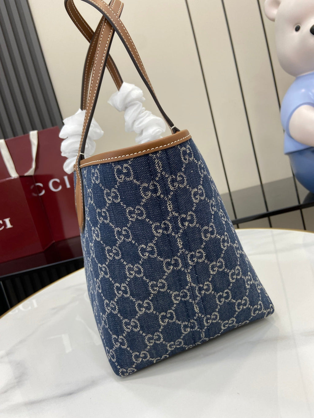 Gucci Totissima small reversible tote, 820496 in dark blue denim