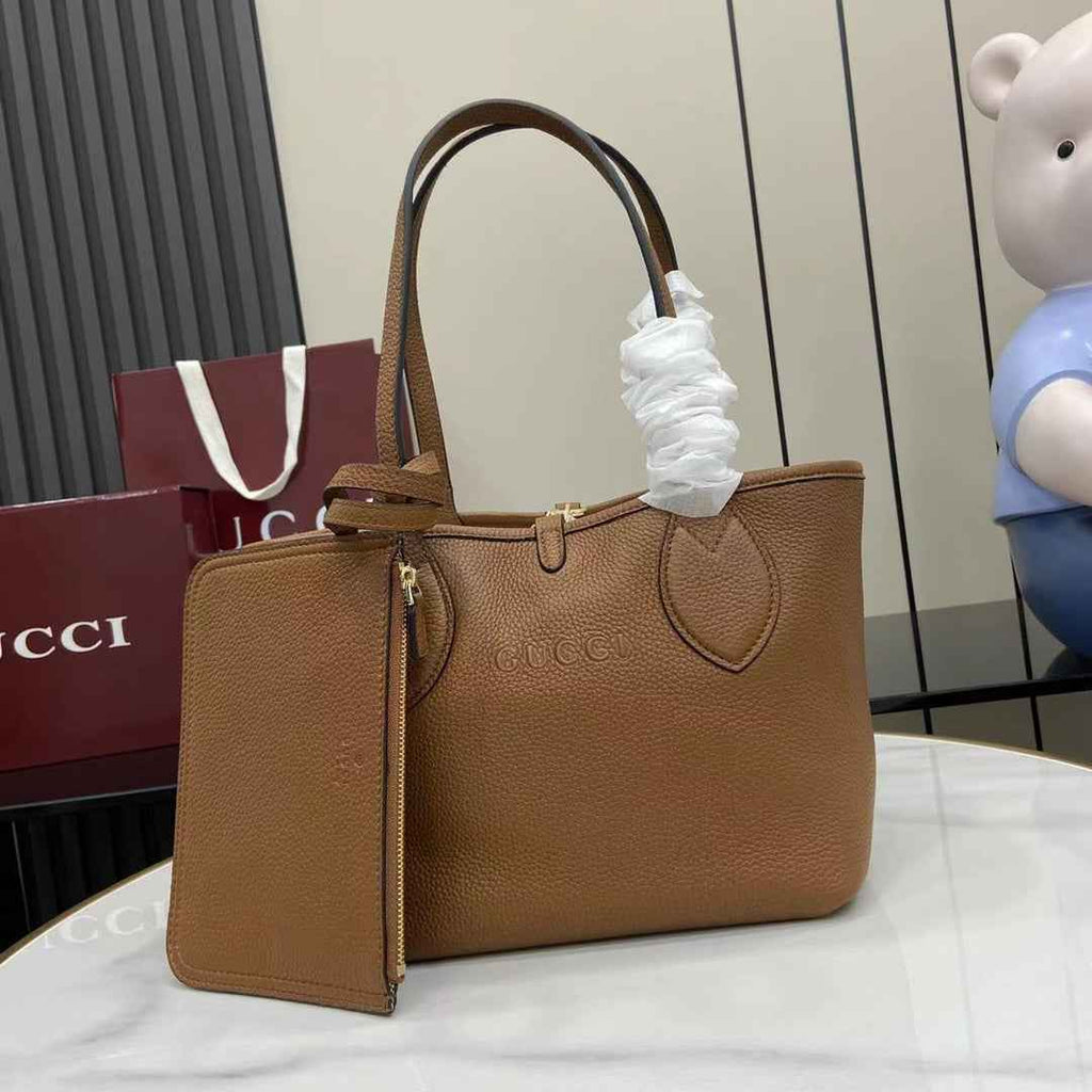 Gucci Totissima small reversible tote bag in brown leather ‎839124
