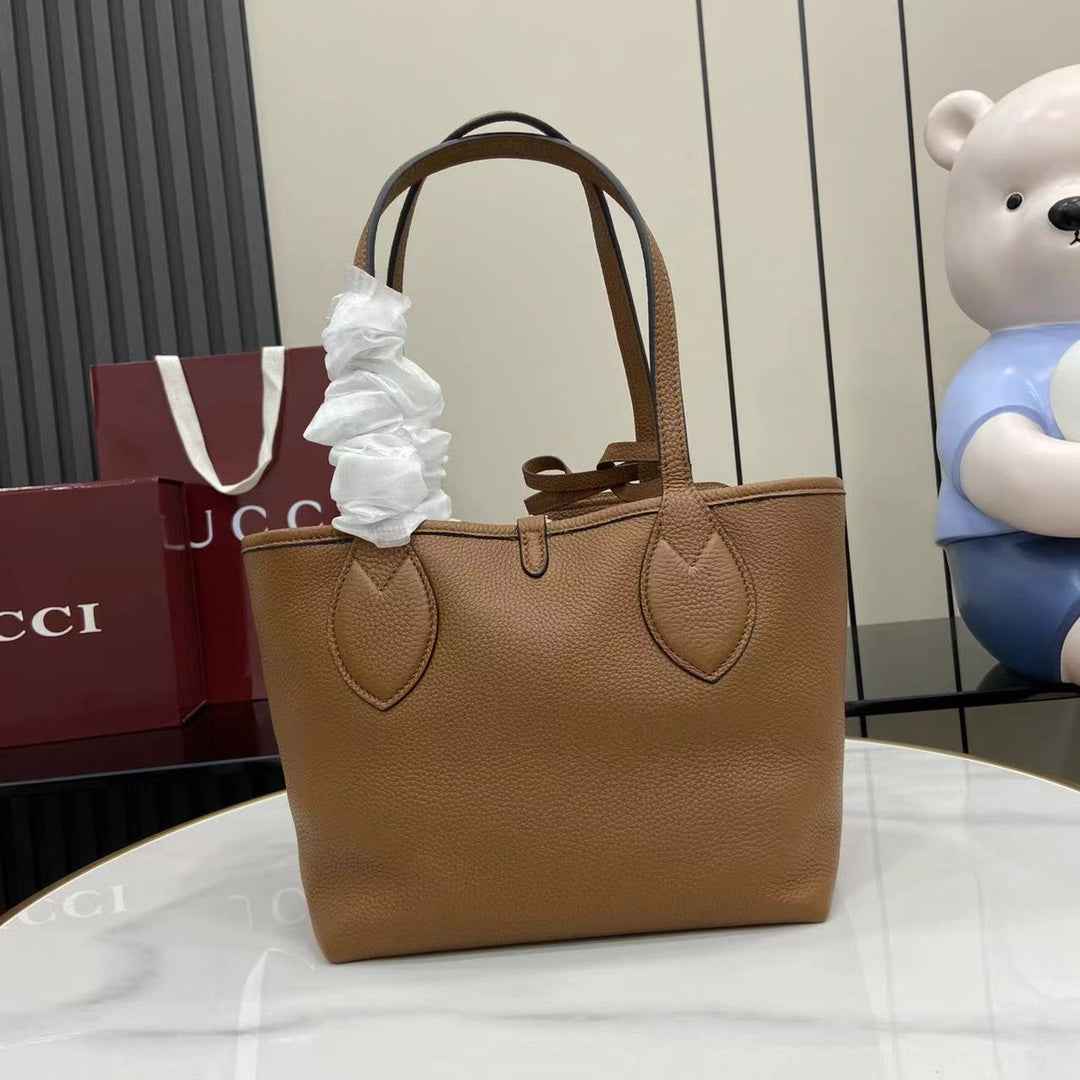 Gucci Totissima small reversible tote bag in brown leather ‎839124