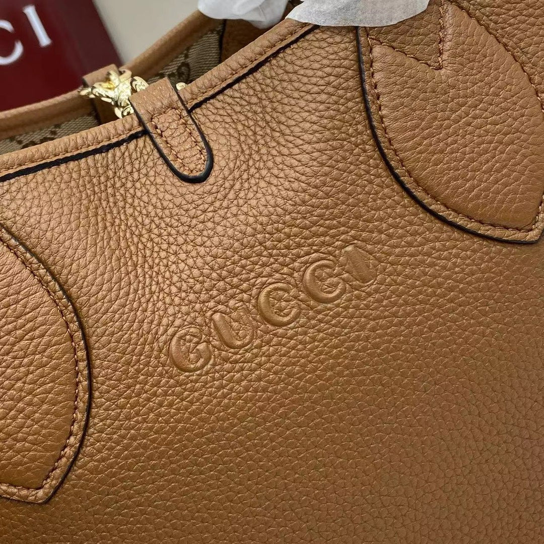 Gucci Totissima small reversible tote bag in brown leather ‎839124