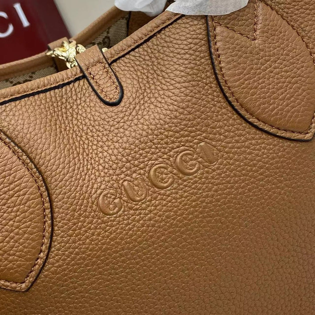 Gucci Totissima small reversible tote bag in brown leather ‎839124
