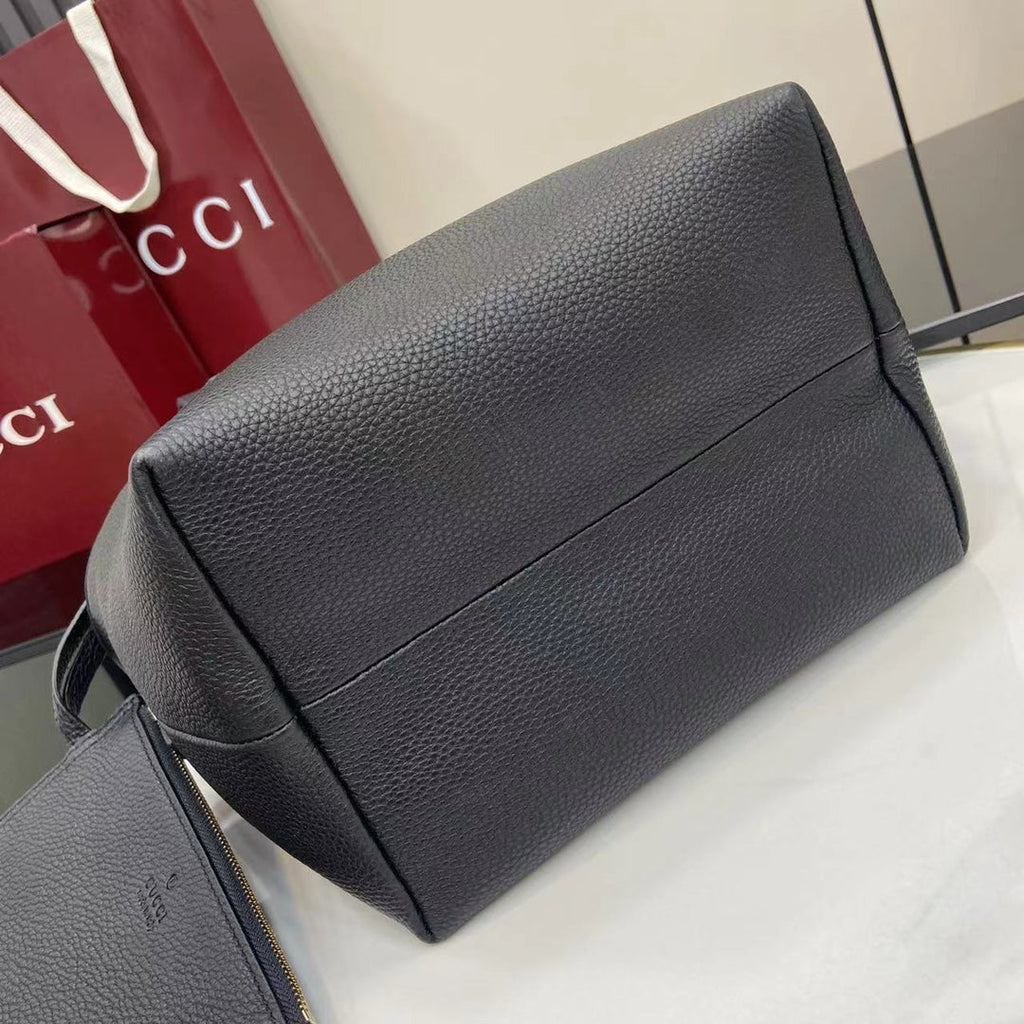 Gucci Totissima small reversible tote bag in black leather ‎839124
