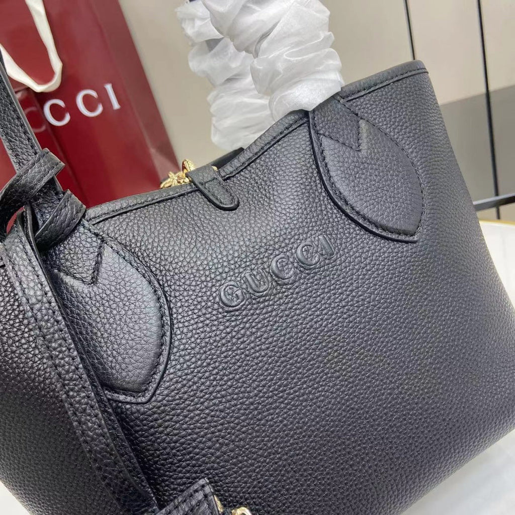 Gucci Totissima small reversible tote bag in black leather ‎839124