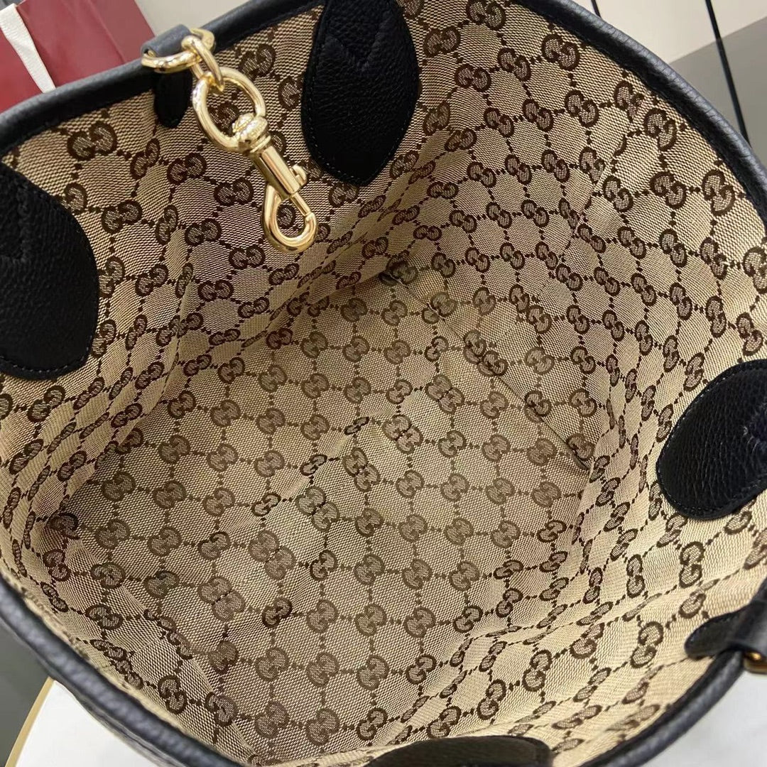 Gucci Totissima small reversible tote bag in black leather ‎839124