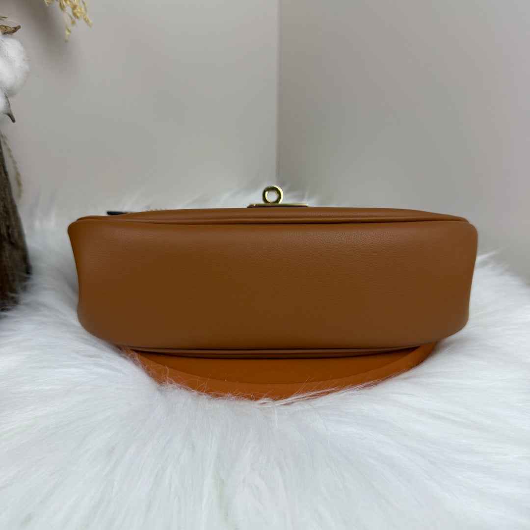 Hermès Brown Swift Kelly Moove Bag Gold 825662