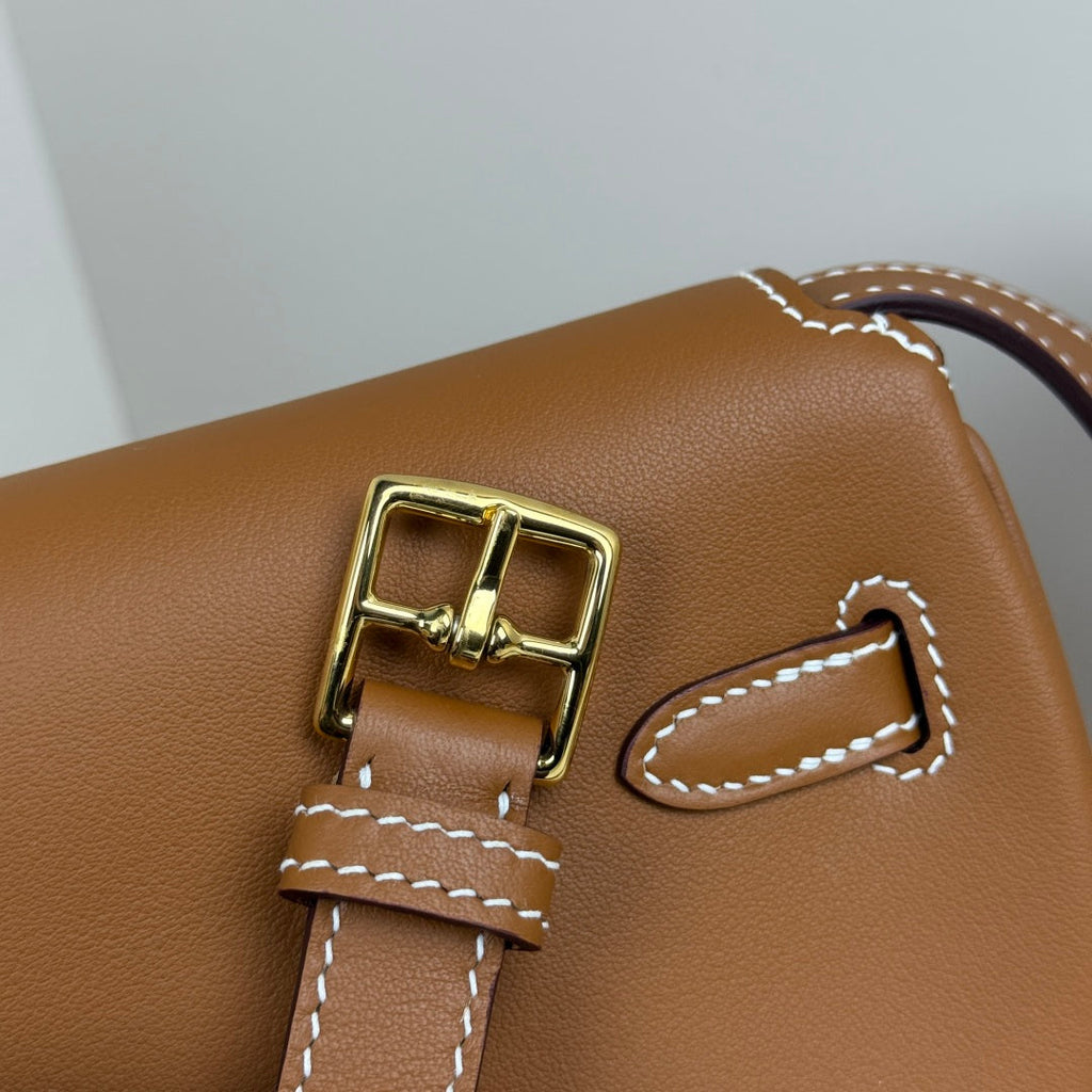 Hermès Brown Swift Kelly Moove Bag Gold 825662