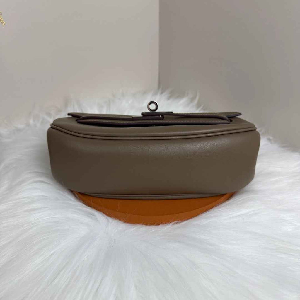 Hermès Dark Gray Swift Kelly Moove Bag Silver 825664