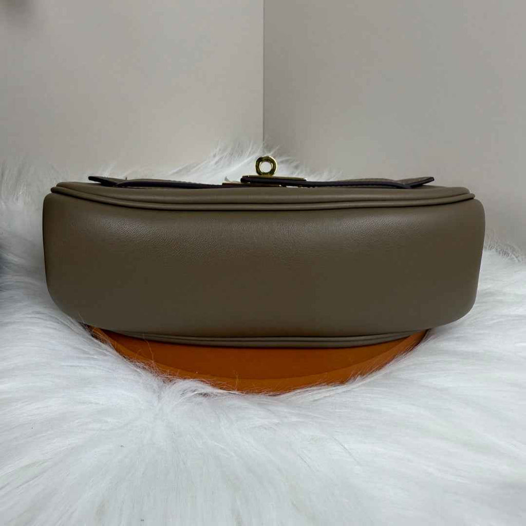 Hermès Dark Gray Swift Kelly Moove Bag Gold 825665