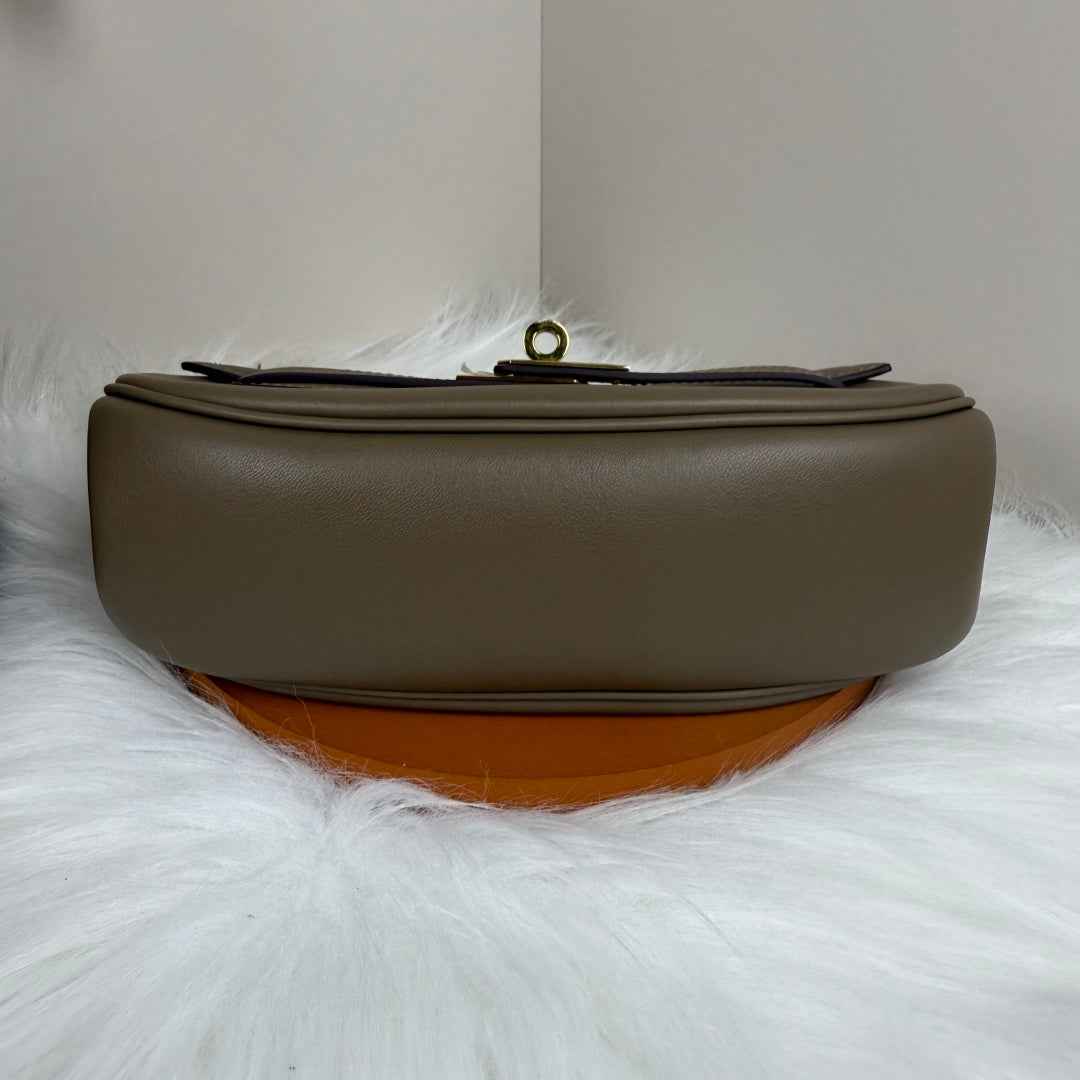 Hermès Dark Gray Swift Kelly Moove Bag Gold 825665