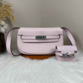 Hermès Pink Swift Kelly Moove Bag Silver 825667