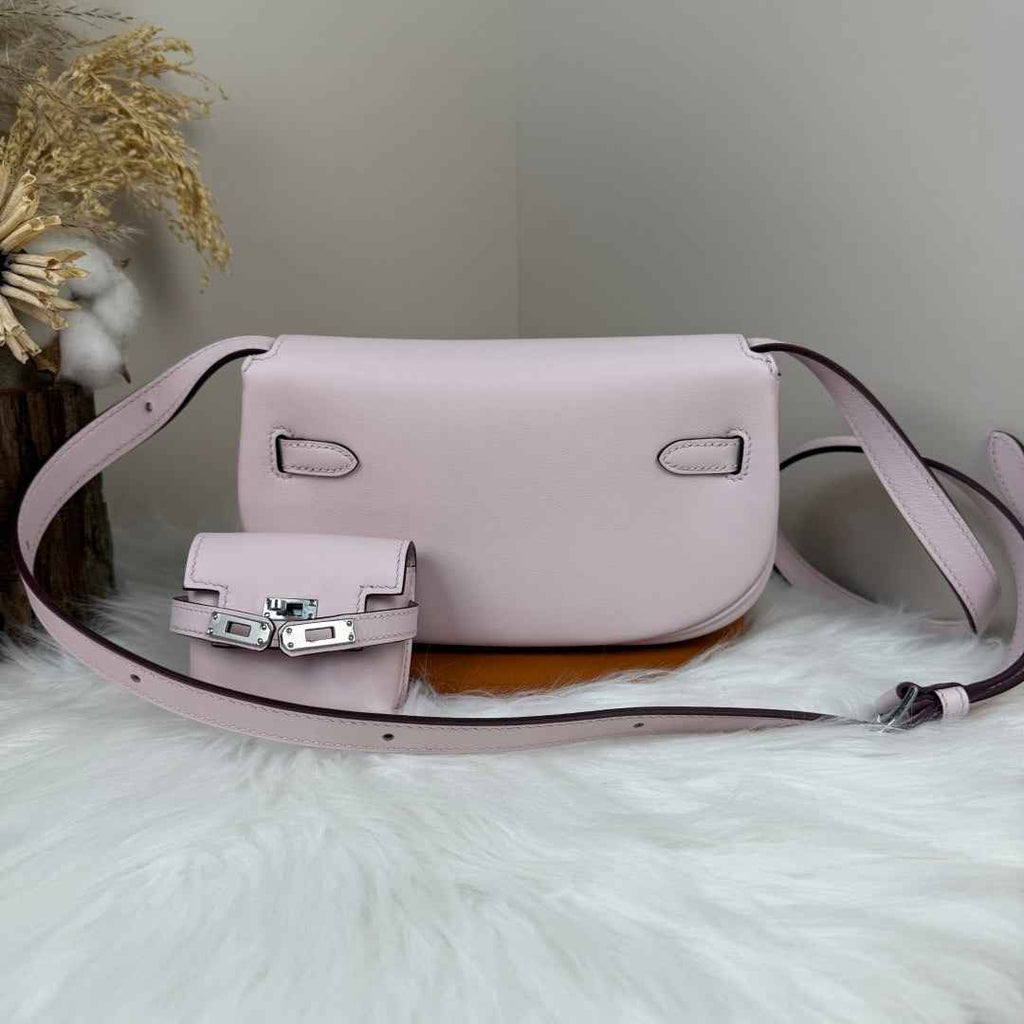 Hermès Pink Swift Kelly Moove Bag Silver 825667