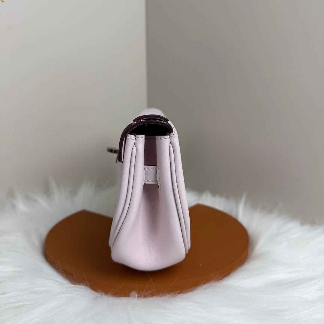 Hermès Pink Swift Kelly Moove Bag Silver 825667