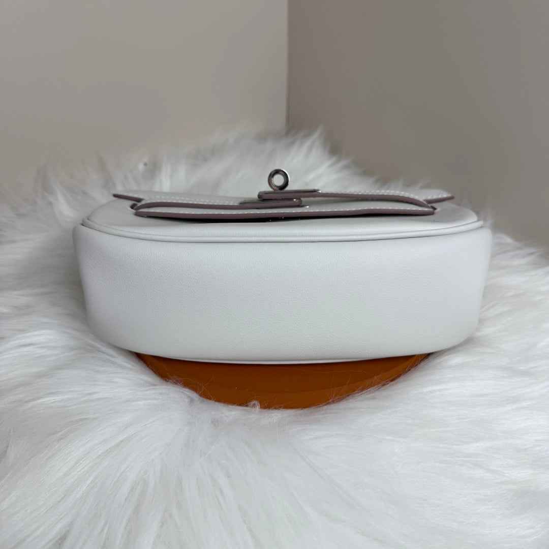 Hermès White Swift Kelly Moove Bag Silver 825671