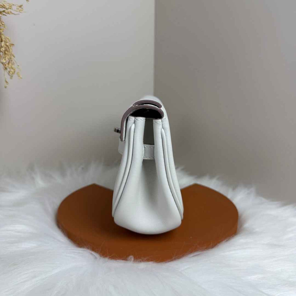 Hermès White Swift Kelly Moove Bag Silver 825671
