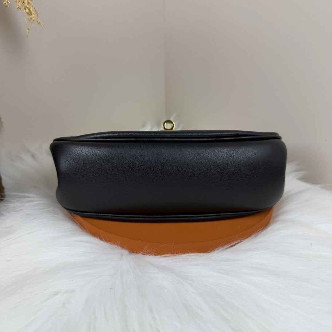 Hermès Black Swift Kelly Moove Bag Gold 825660