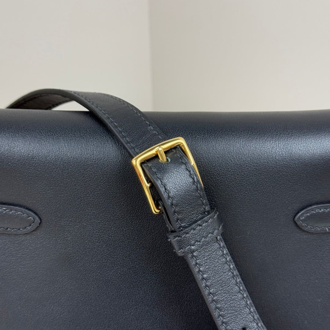 Hermès Black Swift Kelly Moove Bag Gold 825660