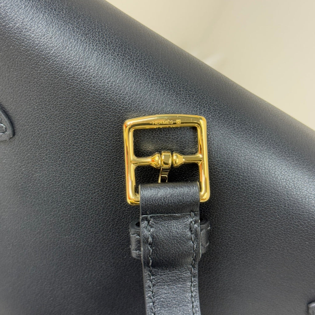 Hermès Black Swift Kelly Moove Bag Gold 825660