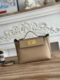 Hermès 24/24 Mini Bag Evercolor Swift Leather Gray Gold