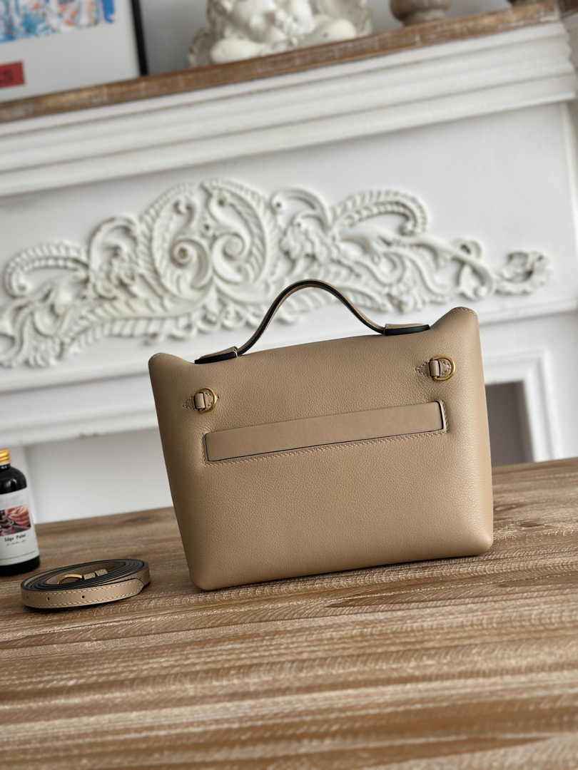 Hermès 24/24 Mini Bag Evercolor Swift Leather Gray Gold