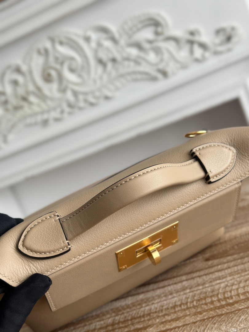 Hermès 24/24 Mini Bag Evercolor Swift Leather Gray Gold
