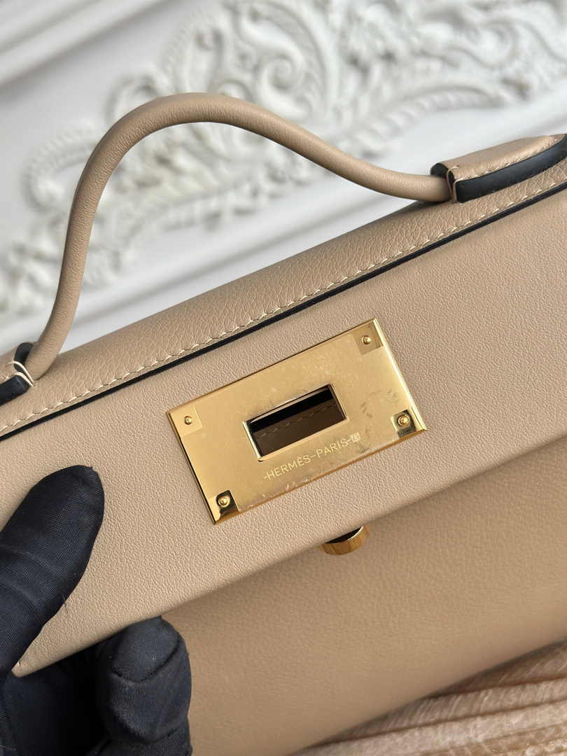 Hermès 24/24 Mini Bag Evercolor Swift Leather Gray Gold