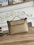 Hermès 24/24 Mini Bag Evercolor Swift Leather Gray Silver